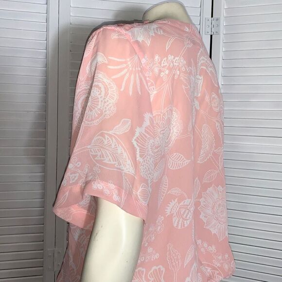 Vintage Pink Sheer Chiffon Pullover Slouchy Blouse Size 18 - Picture 12 of 16